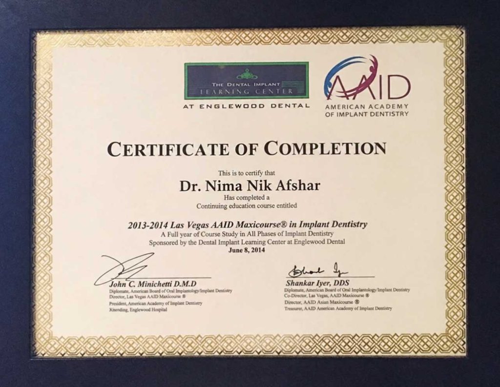 Certificate of Completion گواهینامه پایان دوره